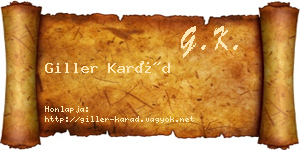 Giller Karád névjegykártya